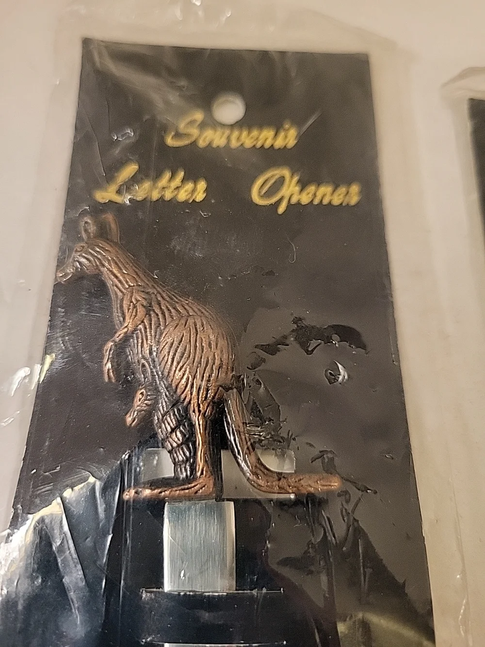 Australia Vintage Souvenir Letter Opener with Copper Kangaroo / Koala - Set of 2